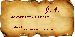 Javorniczky Anett névjegykártya