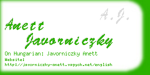 anett javorniczky business card